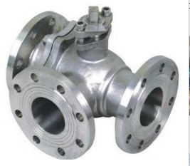 Flange cast steel three pass ball valve